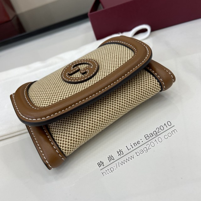 Gucci專櫃古馳最新款圓形互扣式雙G標識卡片夾卡包零錢包 jh2682型號：818811